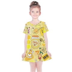 Marillo Pastel Zkt, Aesthetic, Stickers, Yellow Kids  Simple Cotton Dress by kyorashop23