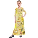 Marillo Pastel Zkt, Aesthetic, Stickers, Yellow Kids  Quarter Sleeve Maxi Dress View1