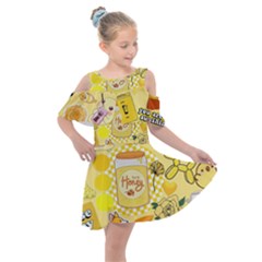 Marillo Pastel Zkt, Aesthetic, Stickers, Yellow Kids  Shoulder Cutout Chiffon Dress by kyorashop23