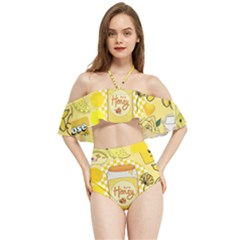 Marillo Pastel Zkt, Aesthetic, Stickers, Yellow Halter Flowy Bikini Set  by kyorashop23