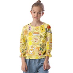 Marillo Pastel Zkt, Aesthetic, Stickers, Yellow Kids  Cuff Sleeve Top