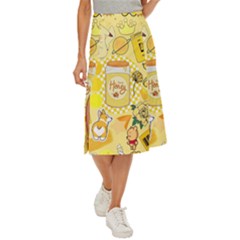 Marillo Pastel Zkt, Aesthetic, Stickers, Yellow Midi Panel Skirt by kyorashop23