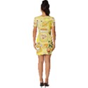 Marillo Pastel Zkt, Aesthetic, Stickers, Yellow Fitted Knot Split End Bodycon Dress View4