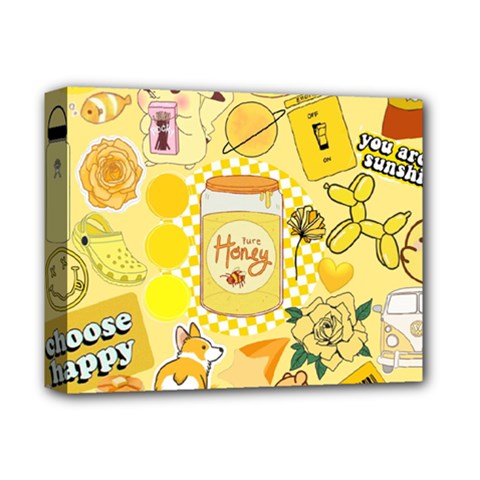 Marillo Pastel Zkt, Aesthetic, Stickers, Yellow Deluxe Canvas 14  X 11  (stretched) by kyorashop23