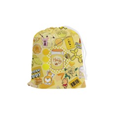 Marillo Pastel Zkt, Aesthetic, Stickers, Yellow Drawstring Pouch (medium) by kyorashop23