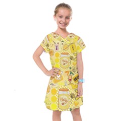 Marillo Pastel Zkt, Aesthetic, Stickers, Yellow Kids  Drop Waist Dress by kyorashop23