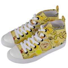 Marillo Pastel Zkt, Aesthetic, Stickers, Yellow Women s Mid-top Canvas Sneakers by kyorashop23