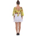 Marillo Pastel Zkt, Aesthetic, Stickers, Yellow Tie Back Butterfly Sleeve Chiffon Top View2