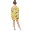 Marillo Pastel Zkt, Aesthetic, Stickers, Yellow Kids  Long Sleeve Dress View2