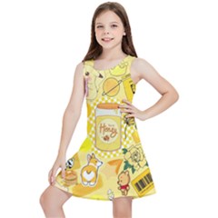 Marillo Pastel Zkt, Aesthetic, Stickers, Yellow Kids  Lightweight Sleeveless Dress by kyorashop23