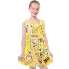 Marillo Pastel Zkt, Aesthetic, Stickers, Yellow Kids  Cross Back Dress by kyorashop23