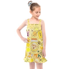 Marillo Pastel Zkt, Aesthetic, Stickers, Yellow Kids  Overall Dress by kyorashop23