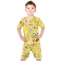 Marillo Pastel Zkt, Aesthetic, Stickers, Yellow Kids  T-Shirt and Shorts Set View1