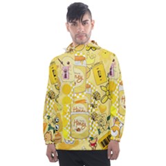 Marillo Pastel Zkt, Aesthetic, Stickers, Yellow Men s Front Pocket Pullover Windbreaker