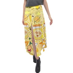 Marillo Pastel Zkt, Aesthetic, Stickers, Yellow Velour Split Maxi Skirt by kyorashop23