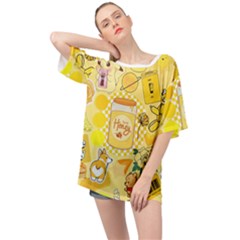 Marillo Pastel Zkt, Aesthetic, Stickers, Yellow Oversized Chiffon Top