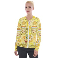 Marillo Pastel Zkt, Aesthetic, Stickers, Yellow Velvet Zip Up Jacket by kyorashop23