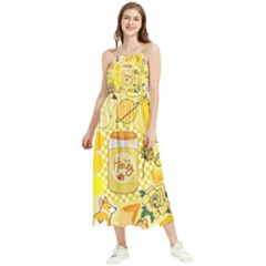 Marillo Pastel Zkt, Aesthetic, Stickers, Yellow Boho Sleeveless Summer Dress by kyorashop23