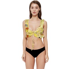 Marillo Pastel Zkt, Aesthetic, Stickers, Yellow Low Cut Ruffle Edge Bikini Top by kyorashop23