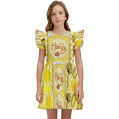 Marillo Pastel Zkt, Aesthetic, Stickers, Yellow Kids  Winged Sleeve Dress by kyorashop23