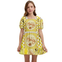 Marillo Pastel Zkt, Aesthetic, Stickers, Yellow Kids  Short Sleeve Dolly Dress by kyorashop23