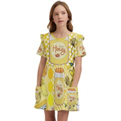 Marillo Pastel Zkt, Aesthetic, Stickers, Yellow Kids  Frilly Sleeves Pocket Dress by kyorashop23