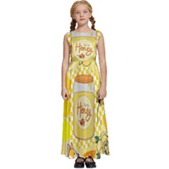 Marillo Pastel Zkt, Aesthetic, Stickers, Yellow Kids  Satin Sleeveless Maxi Dress by kyorashop23