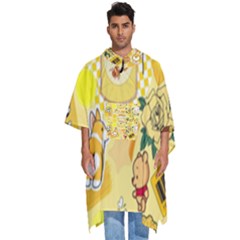 Marillo Pastel Zkt, Aesthetic, Stickers, Yellow Men s Hooded Rain Ponchos by kyorashop23