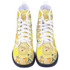 Marillo Pastel Zkt, Aesthetic, Stickers, Yellow Men s High-top Canvas Sneakers by kyorashop23