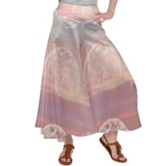 Moon Phase, Cloud, Clouds, Moon, Pastel Women s Satin Palazzo Pants by kyorashop23