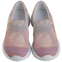 Moon Phase, Cloud, Clouds, Moon, Pastel Kids Lightweight Slip Ons by kyorashop23