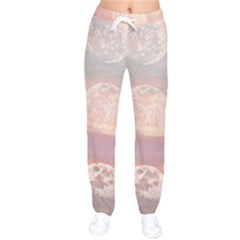 Moon Phase, Cloud, Clouds, Moon, Pastel Women Velvet Drawstring Pants