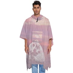 Moon Phase, Cloud, Clouds, Moon, Pastel Men s Hooded Rain Ponchos by kyorashop23