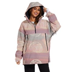 Moon Phase, Cloud, Clouds, Moon, Pastel Women s Ski And Snowboard Waterproof Breathable Jacket