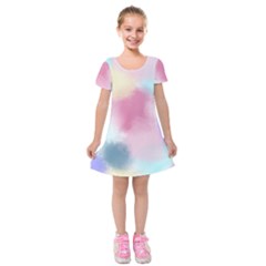 Pastel Ballons, Ballons, Kids  Short Sleeve Velvet Dress