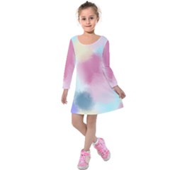 Pastel Ballons, Ballons, Kids  Long Sleeve Velvet Dress