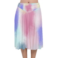 Pastel Ballons, Ballons, Velvet Flared Midi Skirt