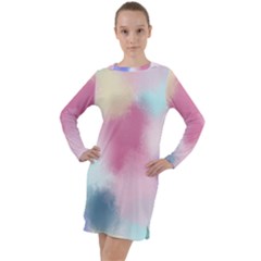 Pastel Ballons, Ballons, Long Sleeve Hoodie Dress