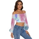 Pastel Ballons, Ballons, Long Sleeve Crinkled Weave Crop Top View3