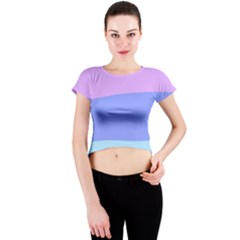 Pastel Colour, Blue, Lilac, Orange, Pastel, Pink, Romance Crew Neck Crop Top by kyorashop23