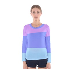 Pastel Colour, Blue, Lilac, Orange, Pastel, Pink, Romance Women s Long Sleeve T-shirt