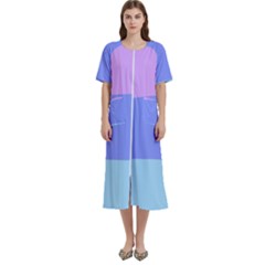 Pastel Colour, Blue, Lilac, Orange, Pastel, Pink, Romance Women s Cotton Short Sleeve Nightgown by kyorashop23