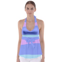 Pastel Colour, Blue, Lilac, Orange, Pastel, Pink, Romance Tie Back Tankini Top by kyorashop23