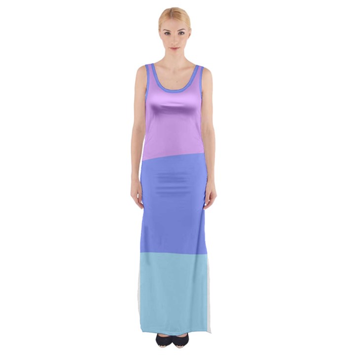 Pastel Colour, Blue, Lilac, Orange, Pastel, Pink, Romance Thigh Split Maxi Dress