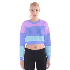 Pastel Colour, Blue, Lilac, Orange, Pastel, Pink, Romance Cropped Sweatshirt