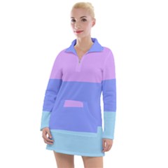 Pastel Colour, Blue, Lilac, Orange, Pastel, Pink, Romance Women s Long Sleeve Casual Dress by kyorashop23