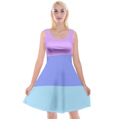 Pastel Colour, Blue, Lilac, Orange, Pastel, Pink, Romance Reversible Velvet Sleeveless Dress