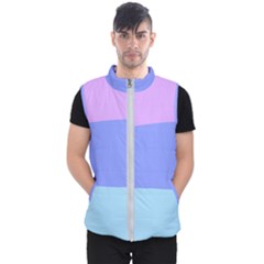 Pastel Colour, Blue, Lilac, Orange, Pastel, Pink, Romance Men s Puffer Vest