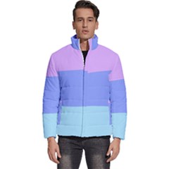 Pastel Colour, Blue, Lilac, Orange, Pastel, Pink, Romance Men s Puffer Bubble Jacket Coat by kyorashop23