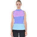 Pastel Colour, Blue, Lilac, Orange, Pastel, Pink, Romance Mock Neck Shell Top View1